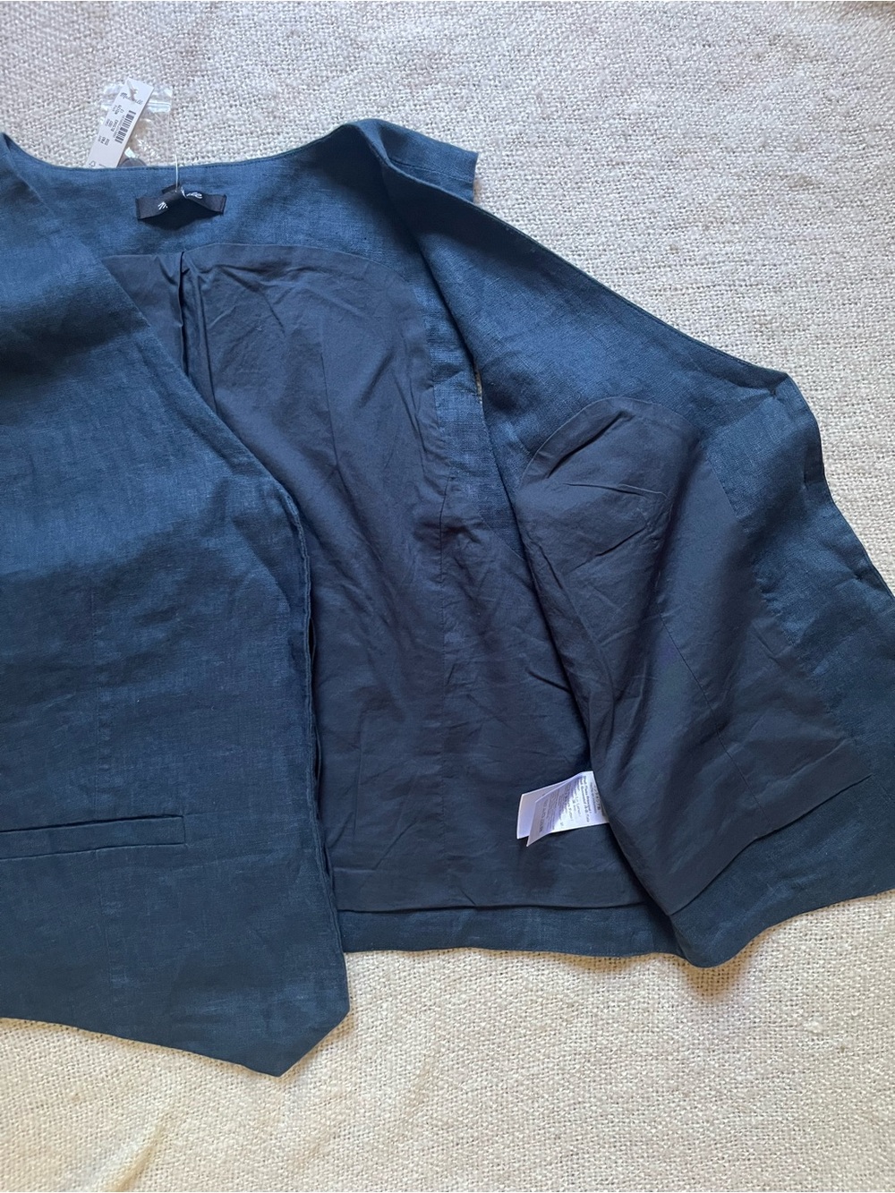 Madewell Midnight Navy Lined Linen Vest - Picture 8 of 9